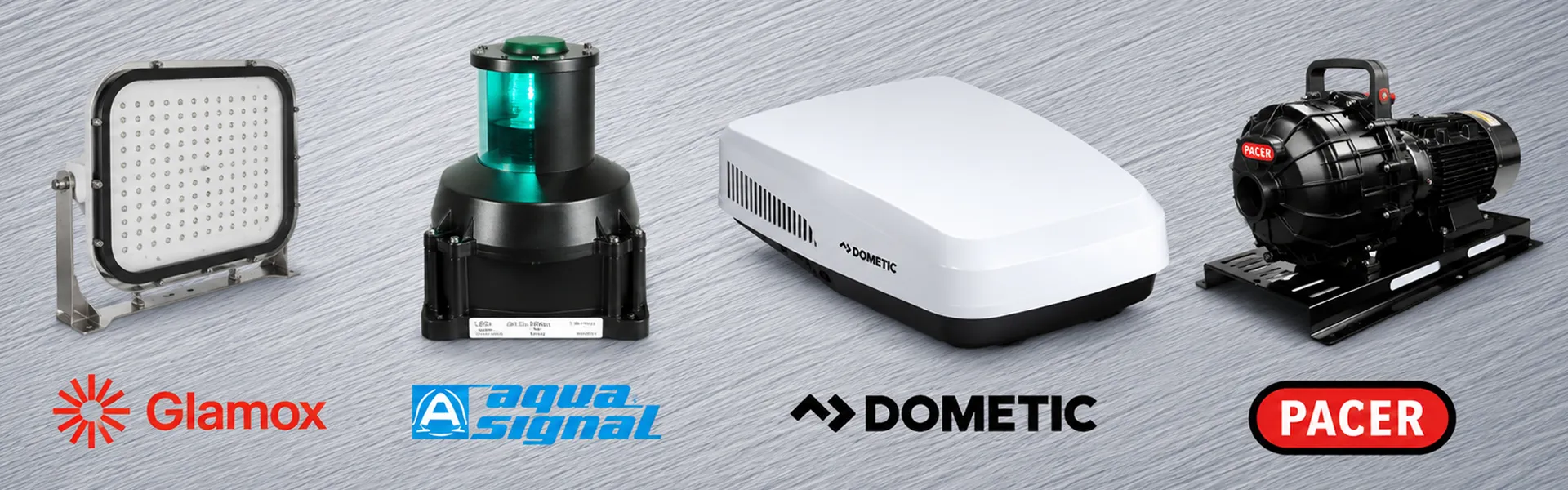 Glamox, Aqua Signal, Dometic, Pacer marine lighting and pumps