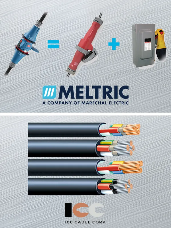 Meltric electrical connectors, ICC Cable Corp cables
